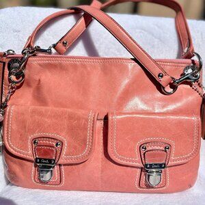 Coach Poppy Hippie Distressed Leather Crossbody with Handmade Charm